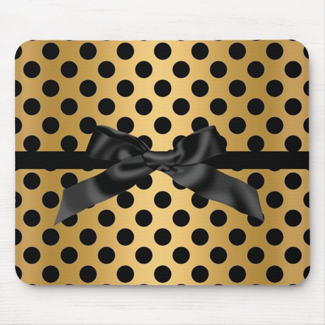 SCHWARZE GOLD POLKA DOT BOUSE PAD MOUSEPAD (Vorne)