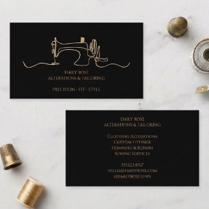 Schwarze Gold-Schneiderei-Änderungsschneiderei Vis Visitenkarte