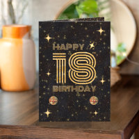 Schwarze Gold tanzende Disco-Kugel 18. Happy Birth