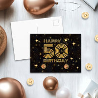 Schwarze Gold tanzende Disco-Kugel 50. Geburtstag