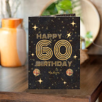 Schwarze Gold tanzende Disco-Kugel 60. Geburtstag