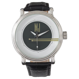 Schwarze Gold-Trommler-Uhr Geschenk für ihn Armbanduhr