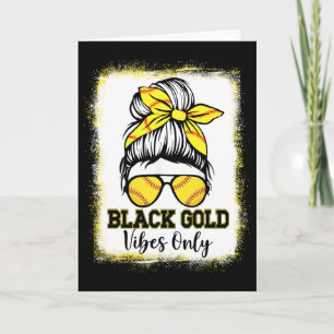 Schwarze Gold Vibes Nur Softll-Shirt Frauen Leopar Karte