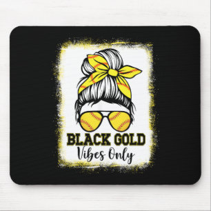 Schwarze Gold Vibes Nur Softll-Shirt Frauen Leopar Mousepad