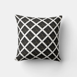 SCHWARZE GOLD WEISSE HAMPTONS GRID MARBLE CUSHION KISSEN