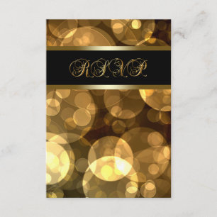 Schwarze Goldblasen RSVP Karte