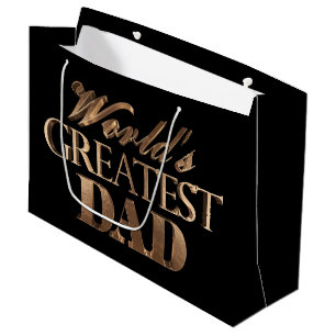 Schwarze Goldelegante Typografie-weltbester Vater Große Geschenktüte