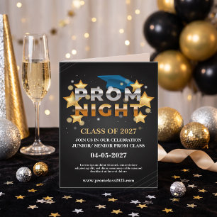Schwarze & Goldene Abschlussball-Einladung für die Einladung