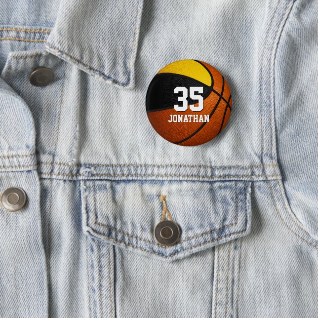 Schwarze goldene Basketballmannschaft Farben mit N Button (Beispiel)