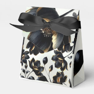 Schwarze & goldene Blumenhochzeit in Greige Geschenkschachtel
