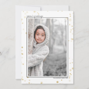 Schwarze & Goldene Bokeh-Sterne Weihnachtsgrüße Fo Feiertagskarte