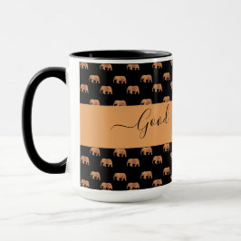 Schwarze goldene Elefanten für Vater Ringer 15oz Tasse