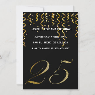 SCHWARZE GOLDENE ELEGANTE EINLADUNG FÜR IHREN GEBU