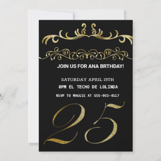 SCHWARZE GOLDENE ELEGANTE EINLADUNG FÜR IHREN GEBU