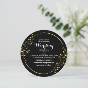 schwarze goldene Eleganz Einladung