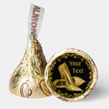 Schwarze Goldene High Heel Schuh Hershey Kisses