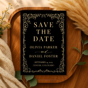 Schwarze Goldene Hochzeit Save the Date
