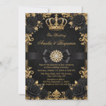 Schwarze Goldene Königliche Krone Elegante Hochzei
