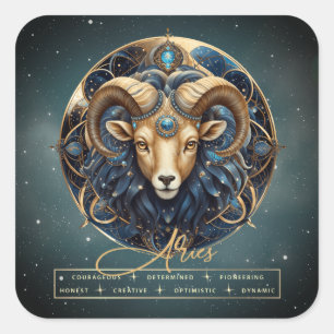 Schwarze goldene Konstellation Zodiac-Symbolreihen Quadratischer Aufkleber