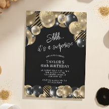 Schwarze Goldene Luftballons Überraschung 60. Gebu