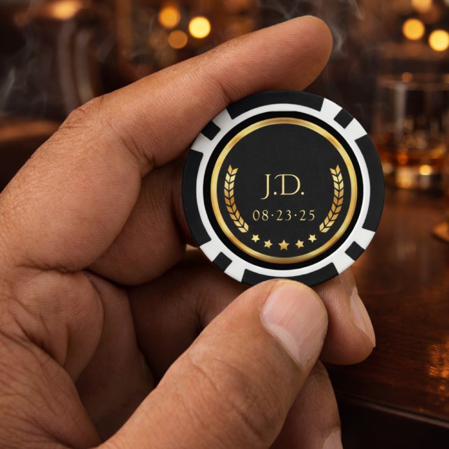 Schwarze & Goldene Personalisierte Casino Chips (Von Creator hochgeladen)
