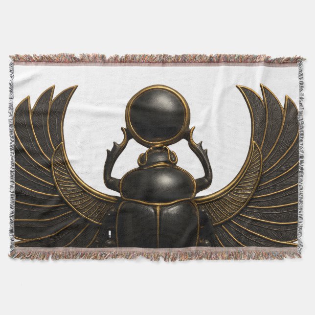 Schwarze & Goldene Pharaonische Käfer-Decke Decke (Vorderseite)
