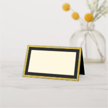 Schwarze & Goldene Platzkarte | Leer für Namen