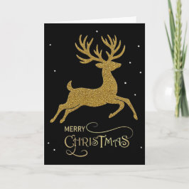 Schwarze & Goldene Rentier-Weihnachtskarte Karte