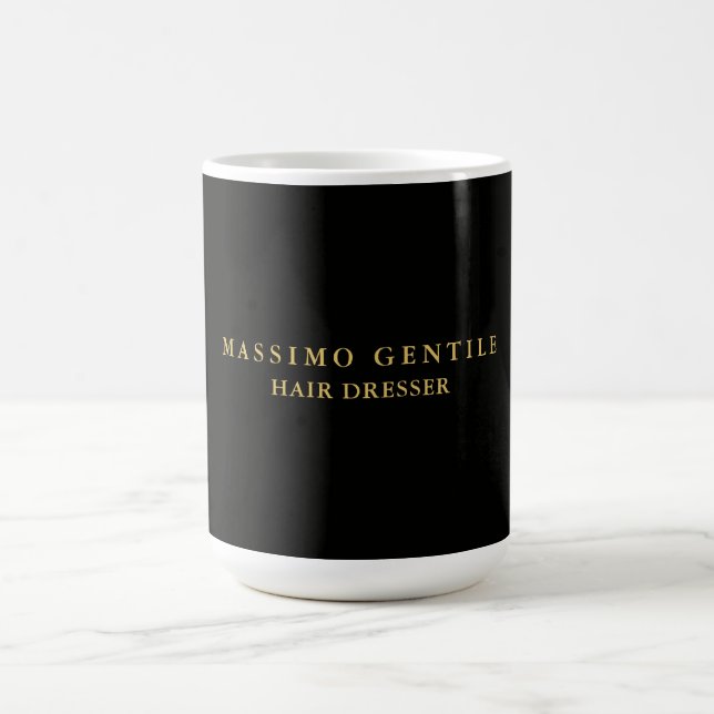 Schwarze Goldfarbe Professionell Trendig Kaffeetasse (Mittel)