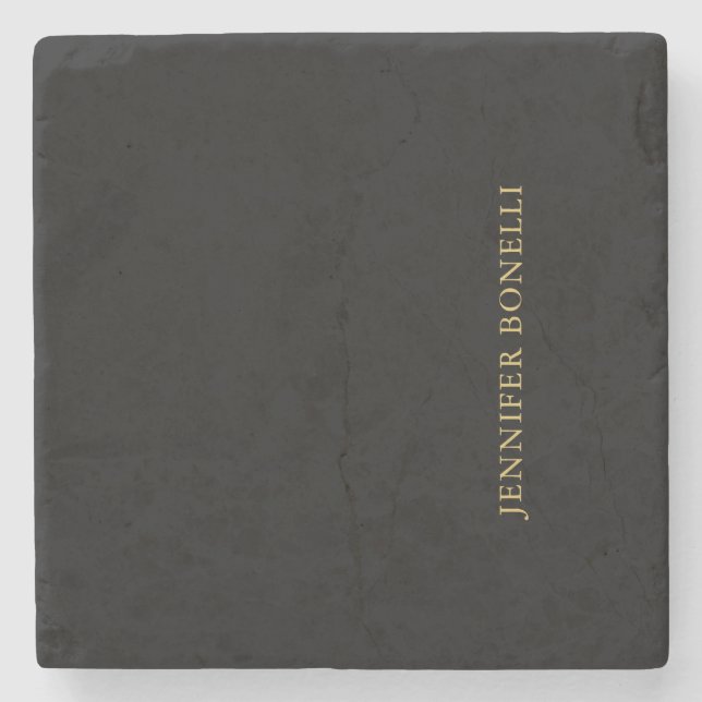 Schwarze Goldfarben Beruflich Trendy Moderne Schli Steinuntersetzer (Vorderseite)