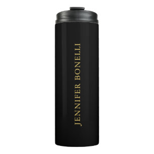 Schwarze Goldfarben Beruflich Trendy Moderne Schli Thermosbecher