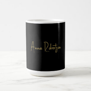 Schwarze Goldfarben Berufliche Trendkalligrafie Kaffeetasse
