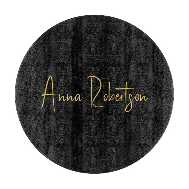 Schwarze Goldfarben Berufliche Trendkalligrafie Schneidebrett (Vorderseite)