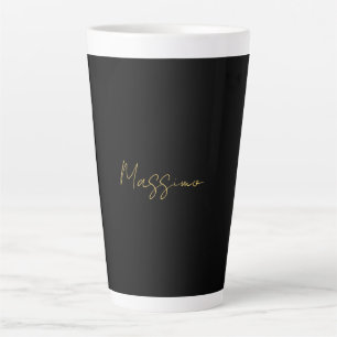 Schwarze Goldfarben Moderne schlichte Eigenname Milchtasse