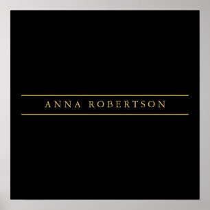 Schwarze Goldfarben Professionell Chic Minimalisti Poster