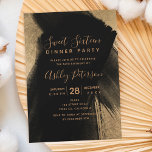 Schwarze goldfarbene Pinselstriche typografisch Sw Einladung<br><div class="desc">Moderne,  hübsche und elegante Pinselstriche in Schwarz und Gold zeichnen die Party Einladung 16 . Geburtstag aus. Ideal für eine 16 . Geburtstag Geburtstagsparty.</div>