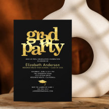 Schwarze Goldfolie Grau Party Moderne mutige Typog