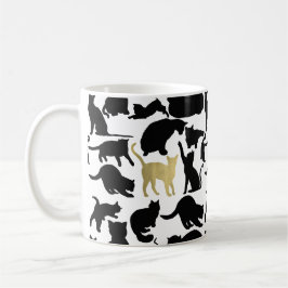Schwarze Goldkatzen Kaffeetasse