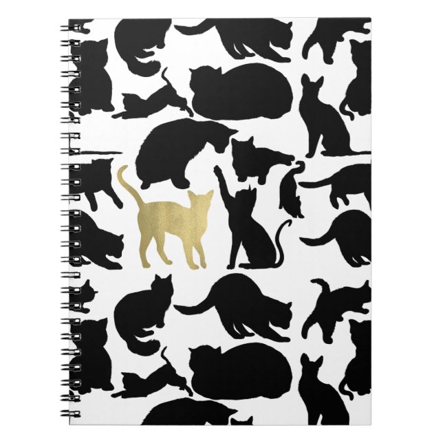 Schwarze Goldkatzen Notizblock (Vorderseite)