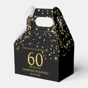 Schwarze Goldkonfetti 60. Geburtstag Elegant benut Geschenkschachtel