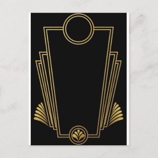 Schwarze Goldkunst-Deko-Postkarte Postkarte