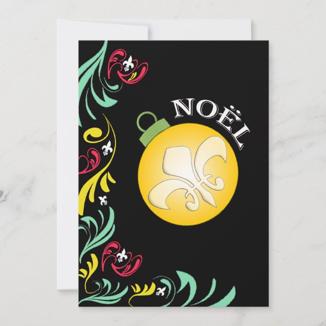 Schwarze GoldLilien-WeihnachtsParty Einladung (Vorderseite)