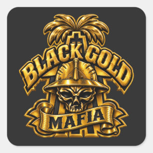 SCHWARZE GOLDMAFIA QUADRATISCHER AUFKLEBER