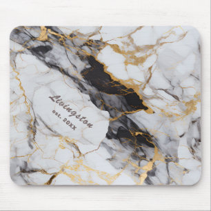 Schwarze Goldmarmor-Etablierte Personalisierte Mousepad