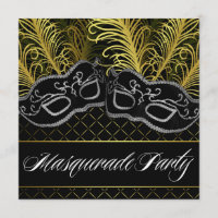Schwarze Goldmasken-Maskerade-Ball-Party