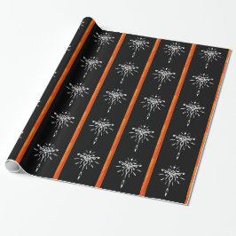 Schwarze Goldorange Sternexplosion-drastischer Geschenkpapier