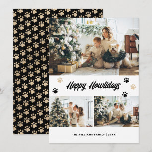 Schwarze Goldpfoten Foto Frohe Howlidays Feiertagskarte