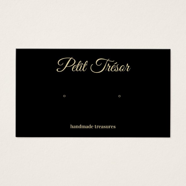 Schwarze Goldschrift Ohrring Display (Vorderseite)