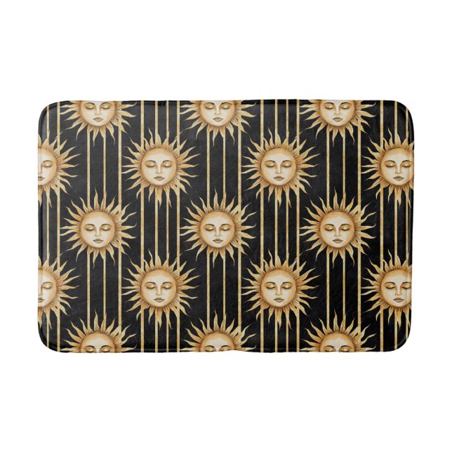 Schwarze Goldsonnen Wimpern   Badematte (Vorderseite)