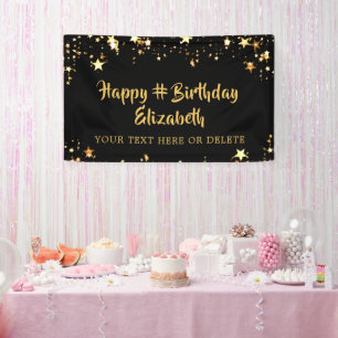 Schwarze Goldsteine zum Geburtstag Personalisiert Banner